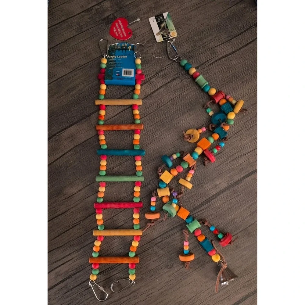 Caitec Featherland Paradise Bird Toy Bundle Flex Ladder & Active Curl Toy NWT